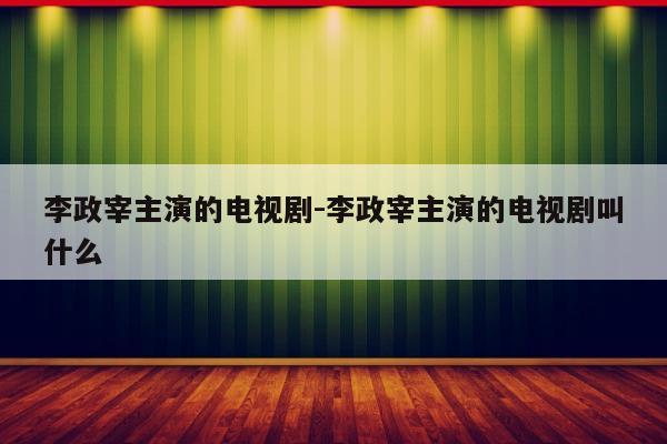 李政宰主演的电视剧-李政宰主演的电视剧叫什么