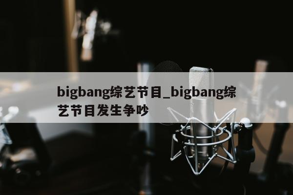 bigbang综艺节目_bigbang综艺节目发生争吵