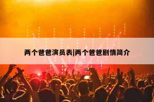 两个爸爸演员表|两个爸爸剧情简介