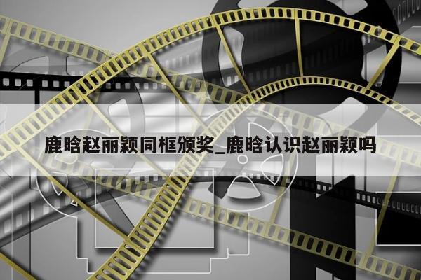 鹿晗赵丽颖同框颁奖_鹿晗认识赵丽颖吗