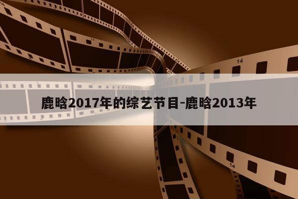 鹿晗2017年的综艺节目-鹿晗2013年