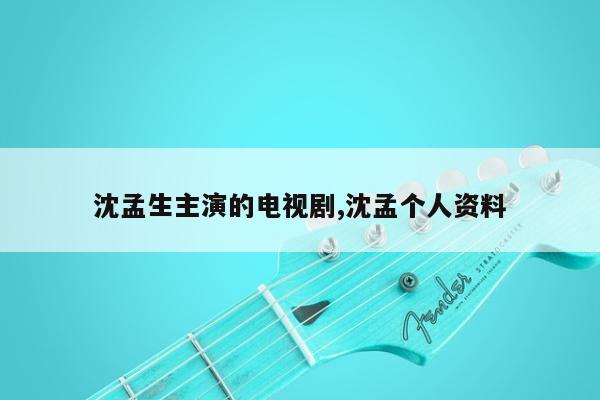 沈孟生主演的电视剧,沈孟个人资料