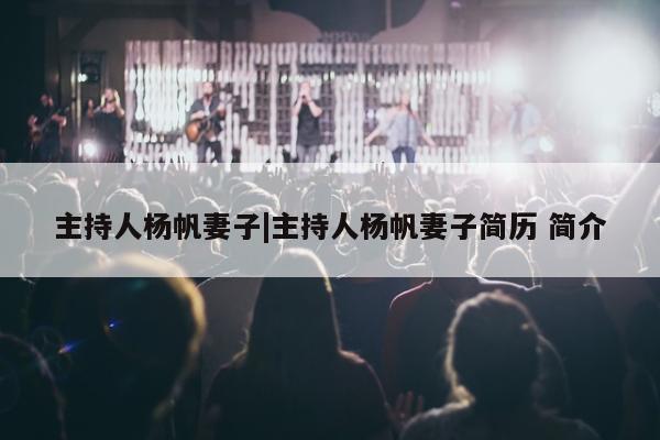 主持人杨帆妻子|主持人杨帆妻子简历 简介